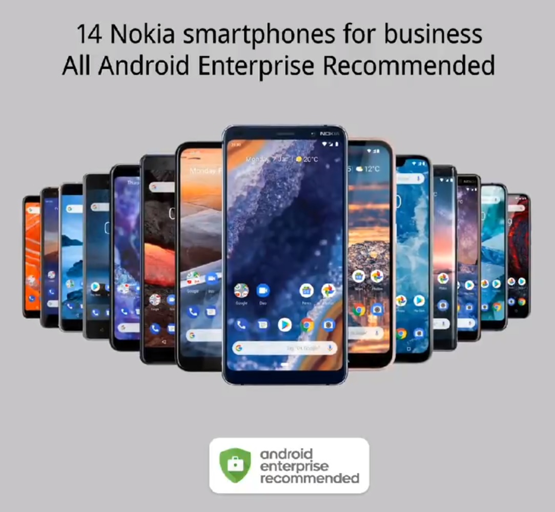 安全、值得信賴：一共有14部 Nokia 智能手機獲得谷歌 Android Enterprise 設備推薦；商務人士最佳選擇！ 1