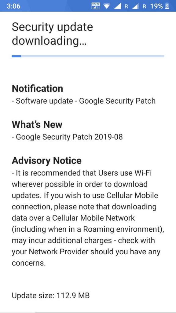 Nokia 6 security update august