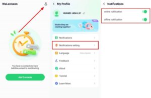 turn on notifications settings